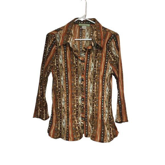 Peach Velvet Women's Button Up Shirt Size XL - Picture 1 of 2